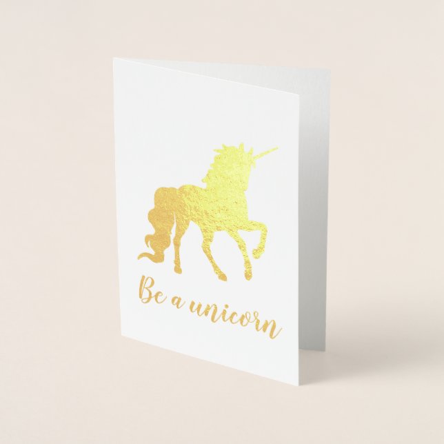 Carte Dorée Soyez une licorne croire en l'or magique (Devant)