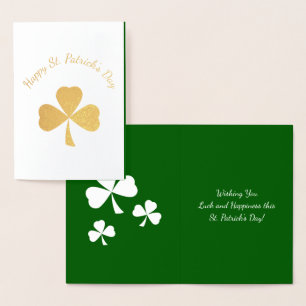 Carte Dorée St. Patrick's Day Cute Shamrock
