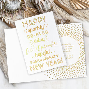 Carte Dorée Super drôle Bonne année Bonne année Espérance Fres