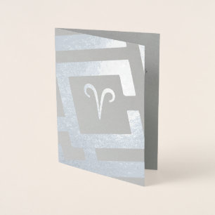 Carte Dorée Symbole astrologique Argent Décor Texte personnali