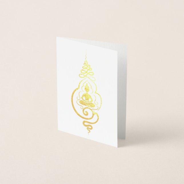 Carte Dorée Symbole bouddhiste des Lumières Unalome (Devant)