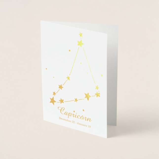 Carte Dorée SYMBOLE Zodiaque D'OR CAPRICORN (Devant)