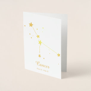 Carte Dorée SYMBOLE Zodiaque DU CANCER DE L'HUILE D'OR