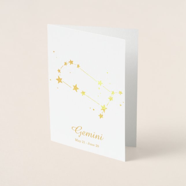 Carte Dorée SYMBOLE Zodiaque GEMINI GEMINI Gold Foil (Devant)
