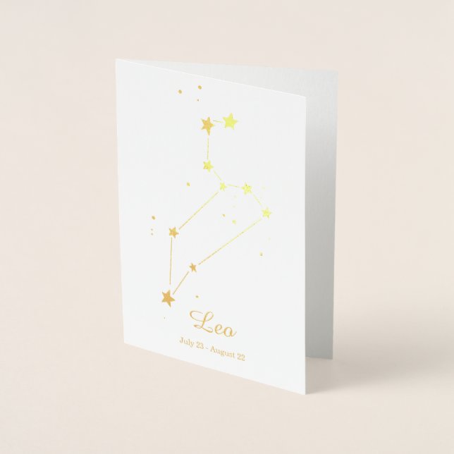 Carte Dorée SYMBOLE Zodiaque LEO Gold Foil (Devant)