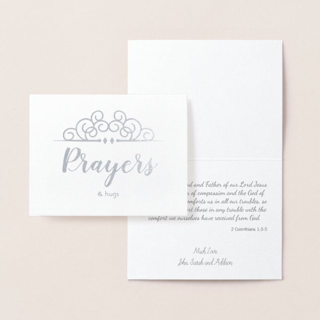 Carte Dorée Sympathie religieuse Penser à vous prières et acce (Affichage)