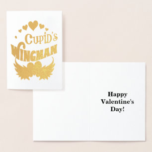 Carte Dorée T-Shirt Cupidon's Wingman, T-Shirt Valentine, ZFJ
