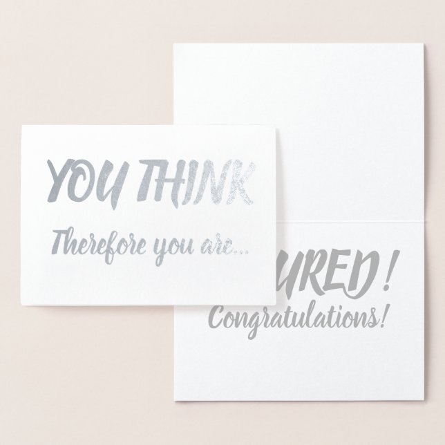 Carte Dorée Tenure Félicitations Silver Brosse À Huile Vous Pe (Affichage)