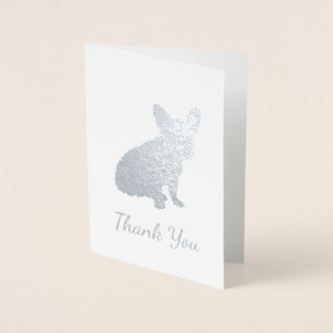 Carte Dorée Thème Bulldog en français - Baby shower Neutre hom