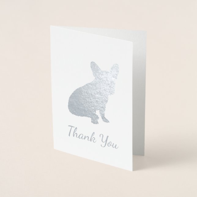 Carte Dorée Thème Bulldog en français - Baby shower Neutre hom (Devant)