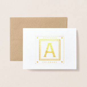 Carte Dorée Timographie Nom et état du monogramme ou de votre