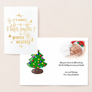 Carte Dorée Toujours mieux ensemble en hiver Noël, ZSG