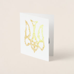 Carte Dorée Trident de l'emblème national ukrainien tryzub sty