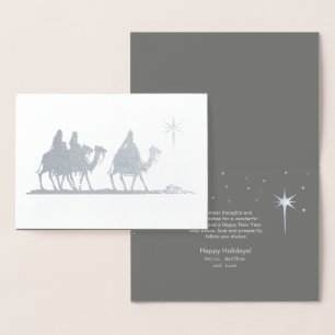 Carte Dorée Trois hommes sages Silhouette Silver ID424