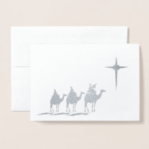 Trois Sages avec Étoile de Noël Argent