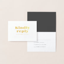 Typographie minimale Gras Or Mariage RSVP