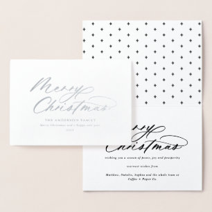 Carte Dorée Typographie moderne script élégant Noël Foil Ca