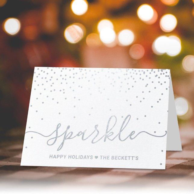 Carte Dorée Typographie tendance "Sparkle" Noël (Créateur téléchargé)