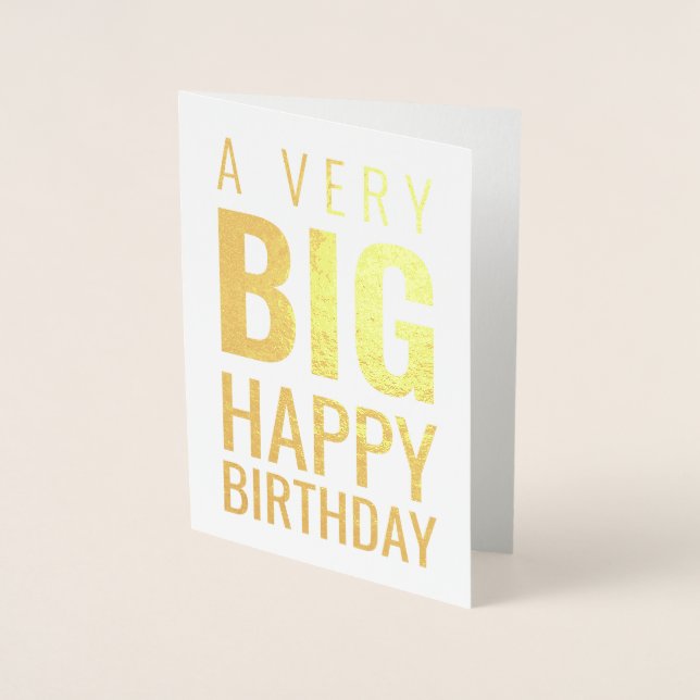 Carte Dorée Un très grand anniversaire heureux moderne (Devant)