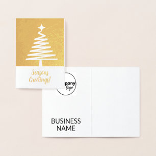 CARTE DORÉE VACANCES SAISONNIÈRES SALUT XMAS TREE BUSINESS LOG