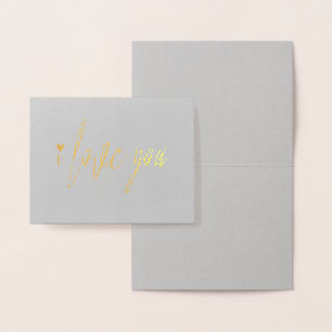 Carte Dorée Valentine Je T'Aime