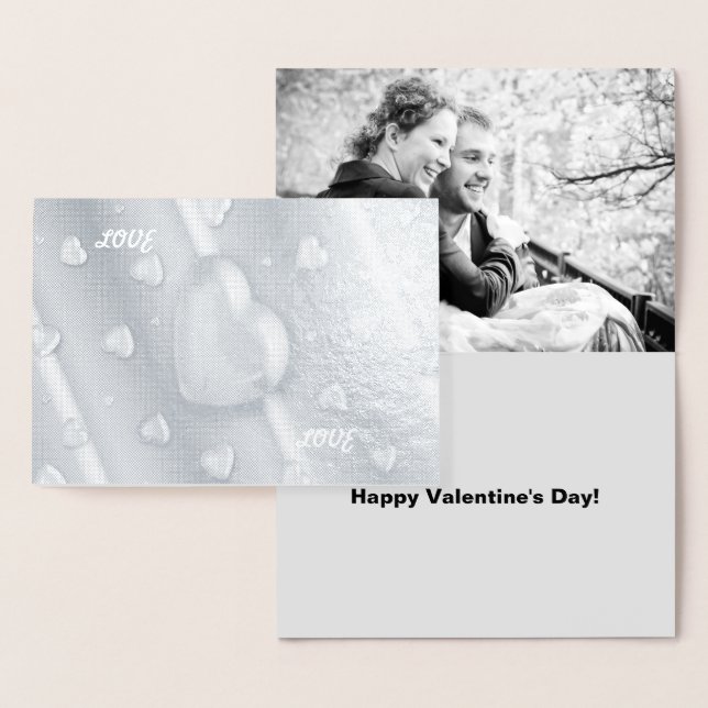 Carte Dorée Valentine's Love Yummy Hearts, Ajouter photo et Ci (Affichage)
