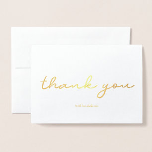 Carte Dorée Véritable huile d'or Personnalisé Merci Élégant