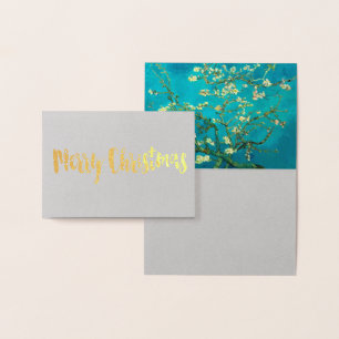 Carte Dorée Vincent Van Gogh Blossoming Almond Tree Floral Art