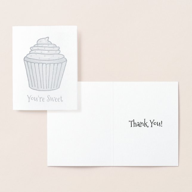 Carte Dorée Vous êtes Merci doux Merci Gelé Cupcake Cake (Affichage)