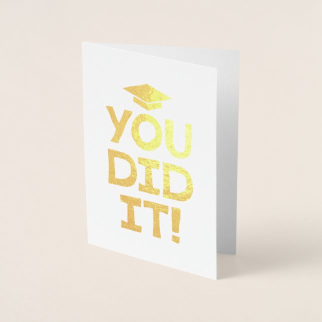 Carte Dorée Vous l'avez fait graduation félicitations hardi ty (Devant)