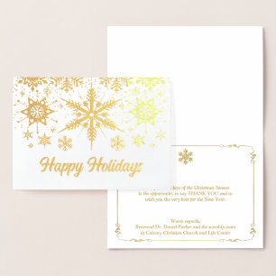 Carte Dorée VRAI Pneus à huile d'or Happy Holidays Card