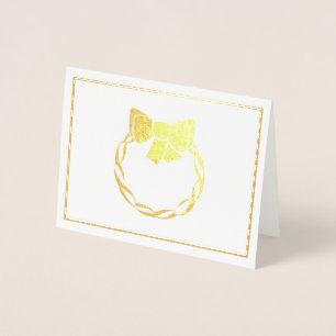 Carte Dorée Vraie guirlande de feuille d'or