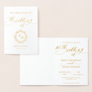 Carte Dorée Whimsical Elegant Script Monogram Mariage