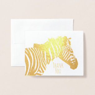 Carte Dorée Wild Zebra Modern Animal Photo Art Merci