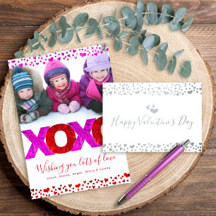 Carte Dorée XOXO Valentine's Day Photo Hearts Bold Modern Real