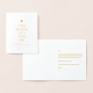 Carte Dorée You Spark Joy For Me Saint-Valentin