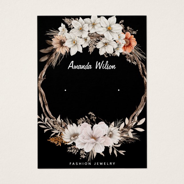 Carte d'oreille à bijoux fleurie moderne (Devant)