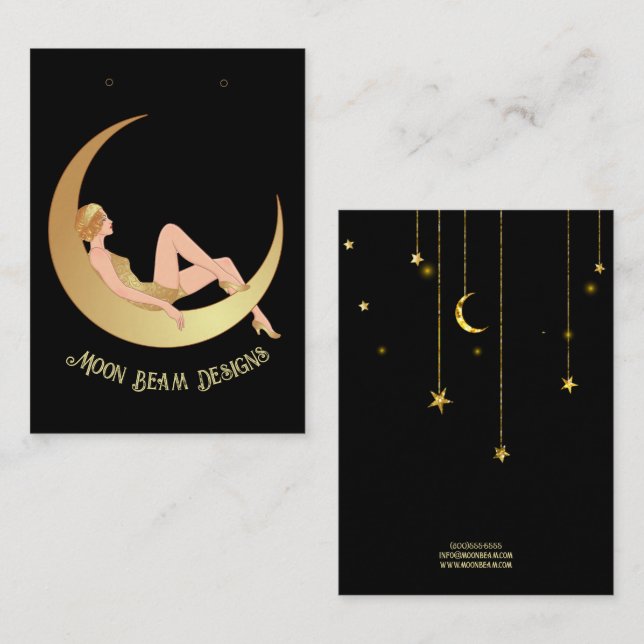 Carte d'oreille Lune vintage (Devant / Derrière)