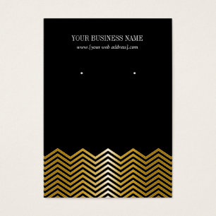 Carte d'oreille personnalisée Black Gold Chevron