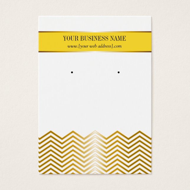Carte d'oreille personnalisée Chevron or jaune (Devant)