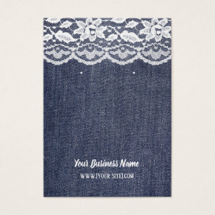 Carte d'oreille personnalisée Denim Lace