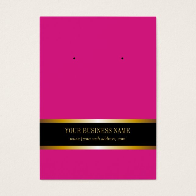 Carte d'oreille personnalisée en or rose chaud (Devant)