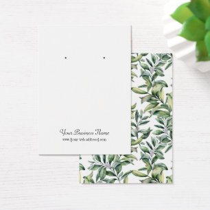 Carte d'oreille personnalisée Feuille aquarelle
