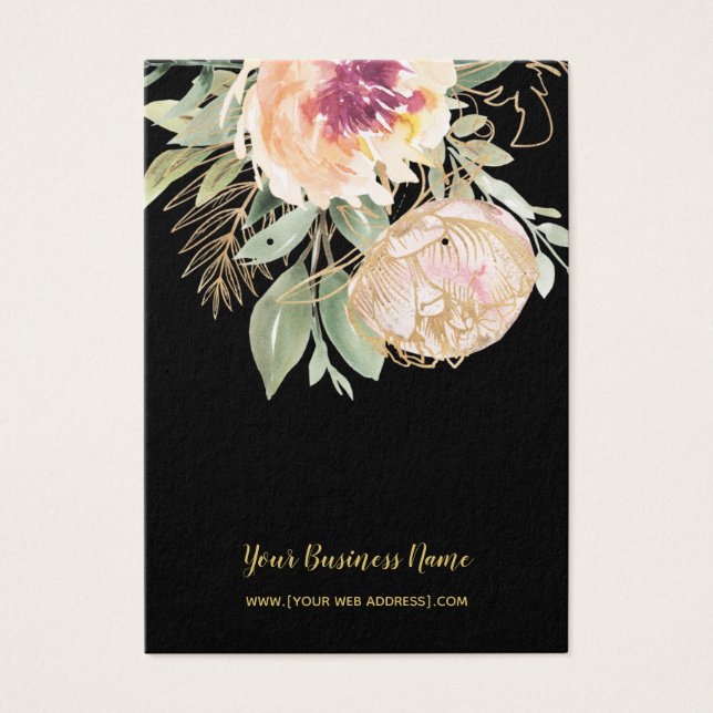 Carte d'oreille personnalisée Fleurs d'aquarelle r (Devant)