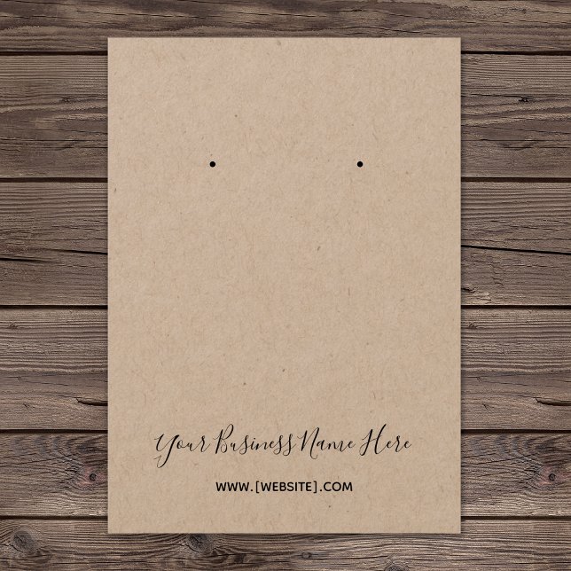 Carte d'oreille personnalisée Kraft Elegant Script (Créateur téléchargé)