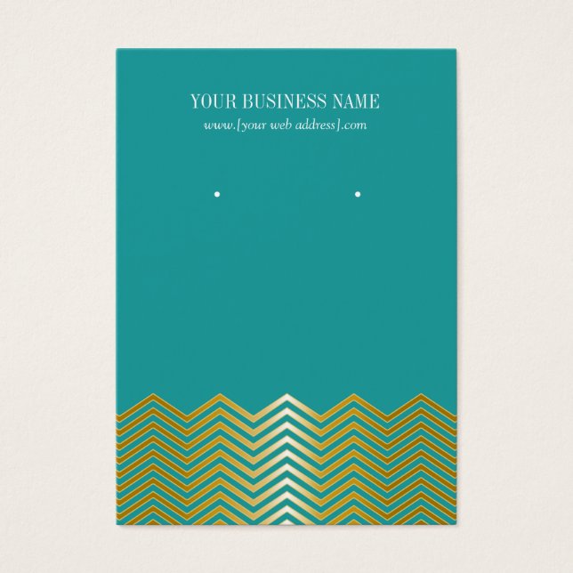 Carte d'oreille personnalisée turquoise Gold Chevr (Devant)