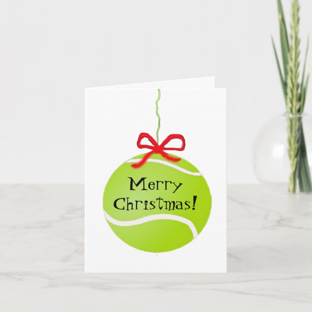 Carte d'ornement de Noël de tennis (Devant)