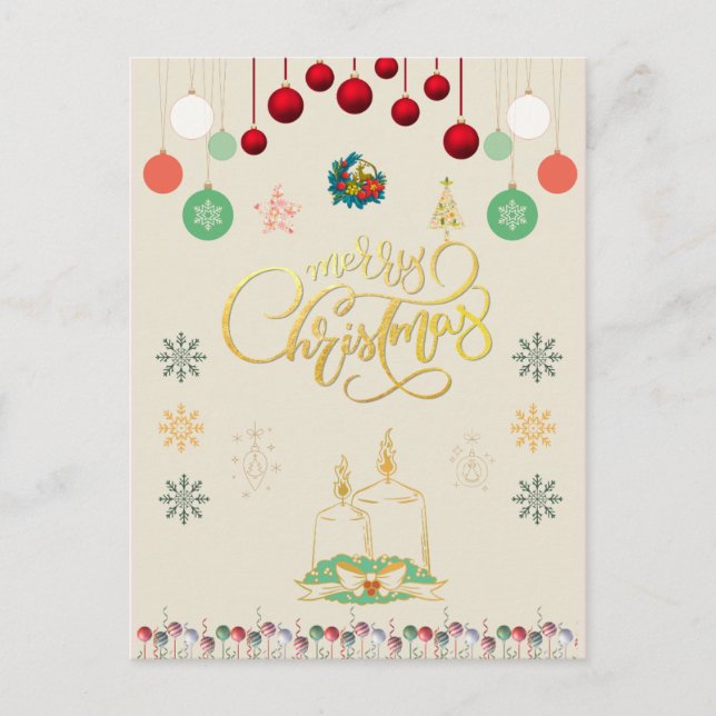 Carte d'ornement de Noël étincelante (Devant)