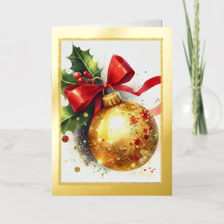 Carte d'ornement de Noël Gold Foil