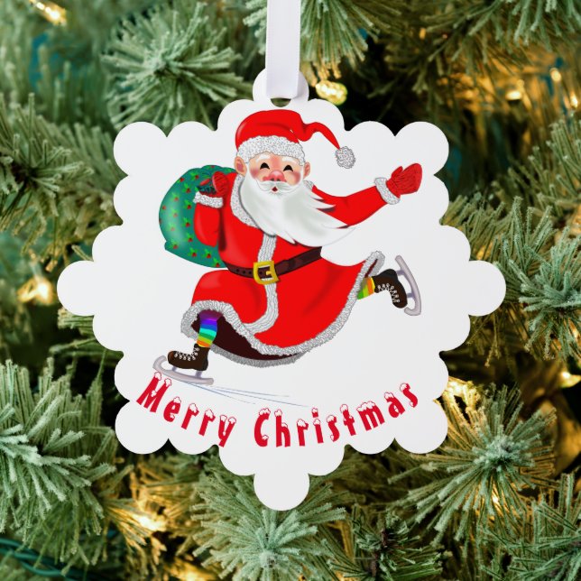 Carte d'ornement de Noël Père Noël avec cadeaux (Insitu (Arbre))
